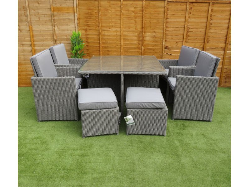 Cube rattan set grey best sale
